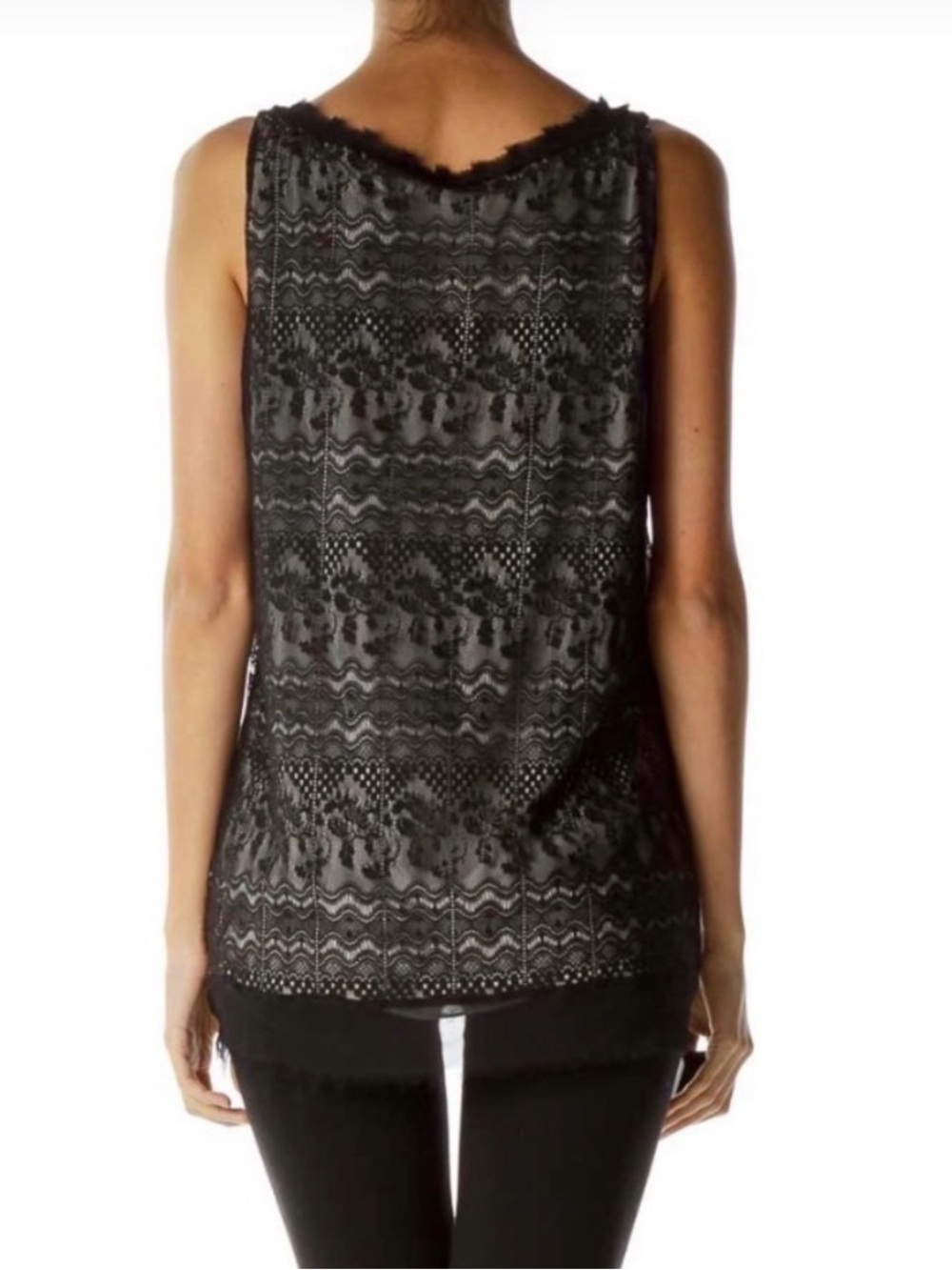 CAbi Emily Lace Overlay Scoop Neck Sleeveless Blouse - Picture 4 of 12